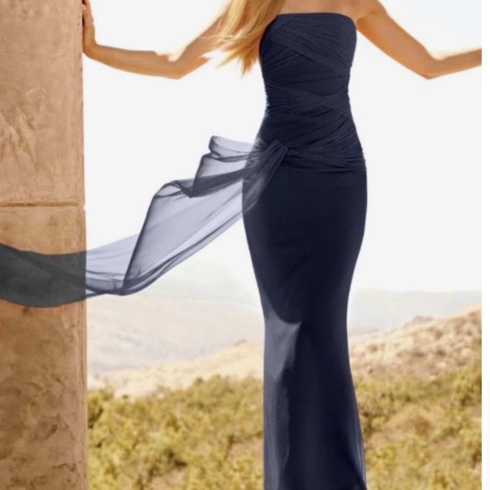 Vera Wang Midnight Blue Formal Dress